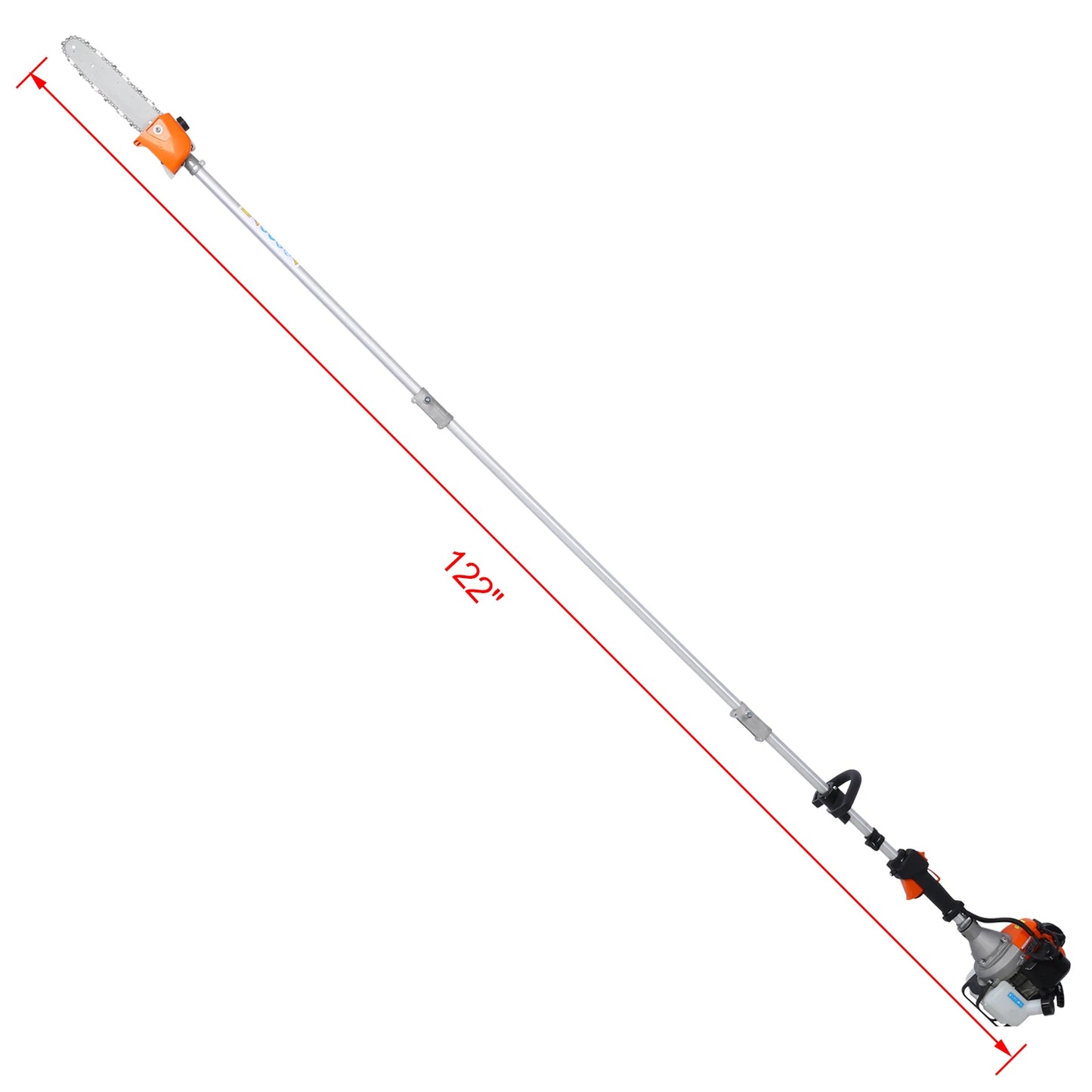 10 in 1 Multi-Functional Trimming Tool, 52CC 2-Cycle Garden Tool System with Gas Pole Saw, Hedge Trimmer, Grass Trimmer, and Bru
