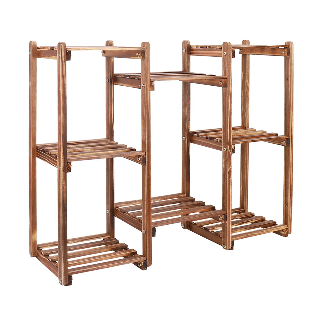 Wisfor Eight Tier Wood Plant Stand Indoor Outdoor Flower Rack