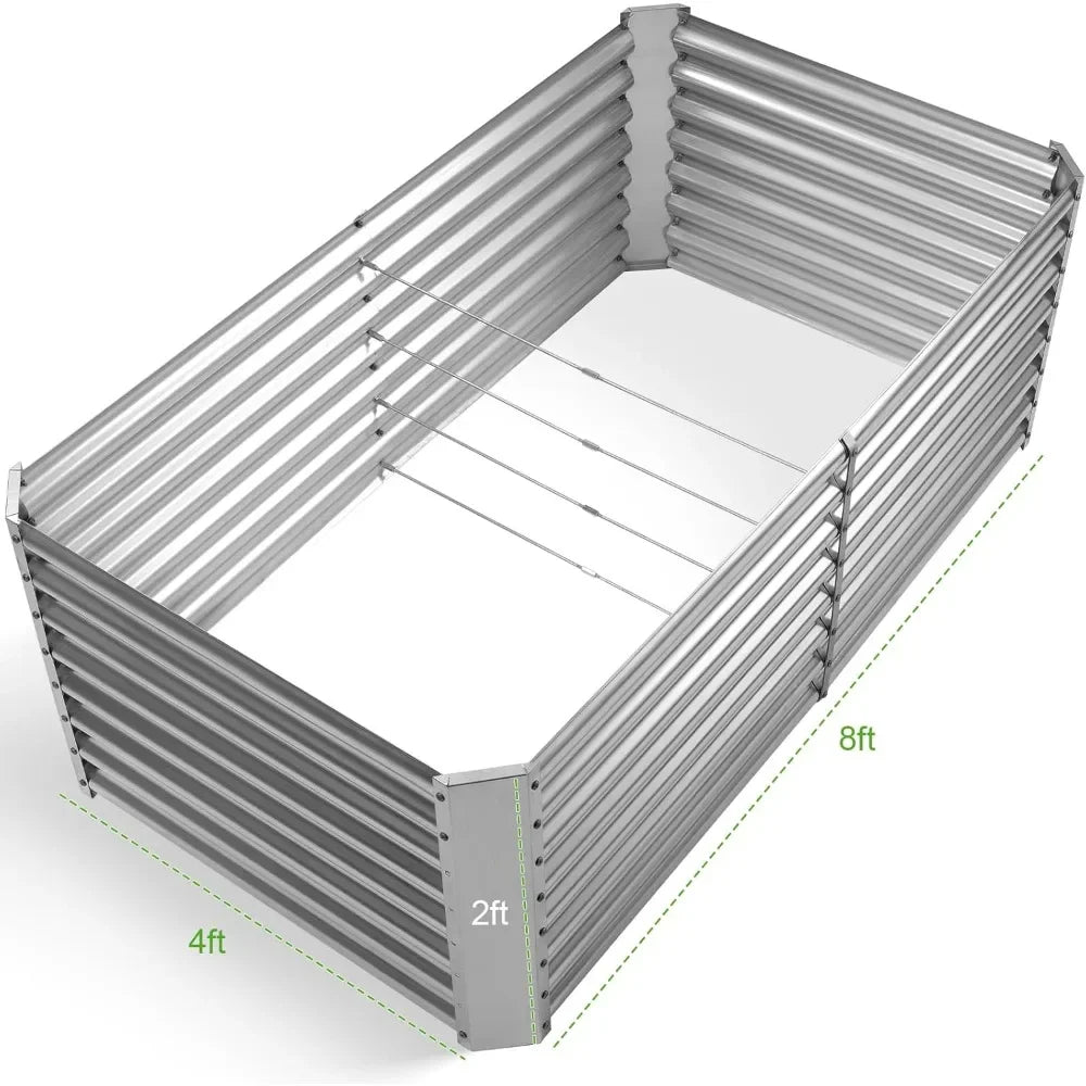 Galvanized Raised Garden Bed Kit For Outdoor Vegetables