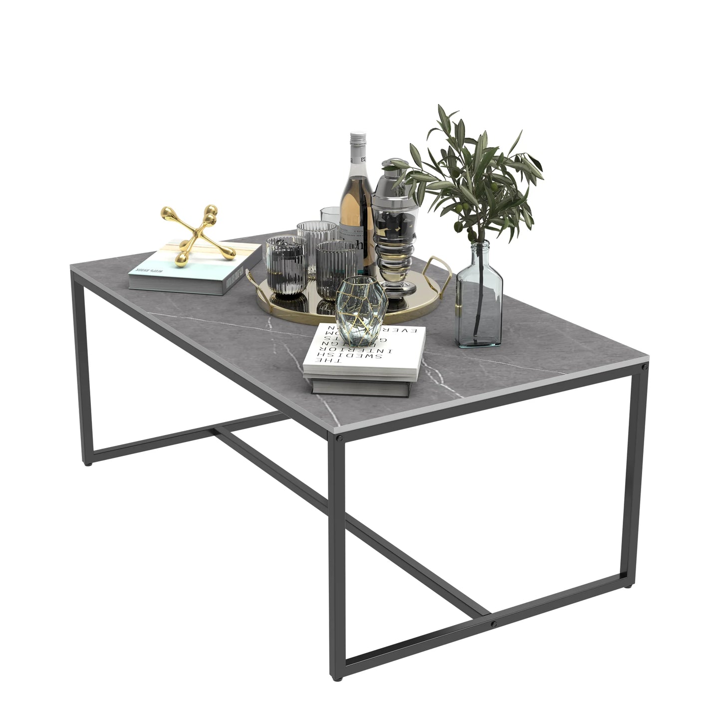 Wisfor Sintered Stone Coffee Table With Metal Frame