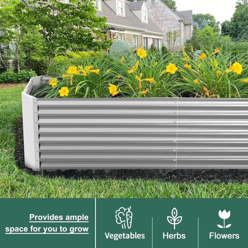 Galvanized Raised Garden Bed Kit For Outdoor Vegetables