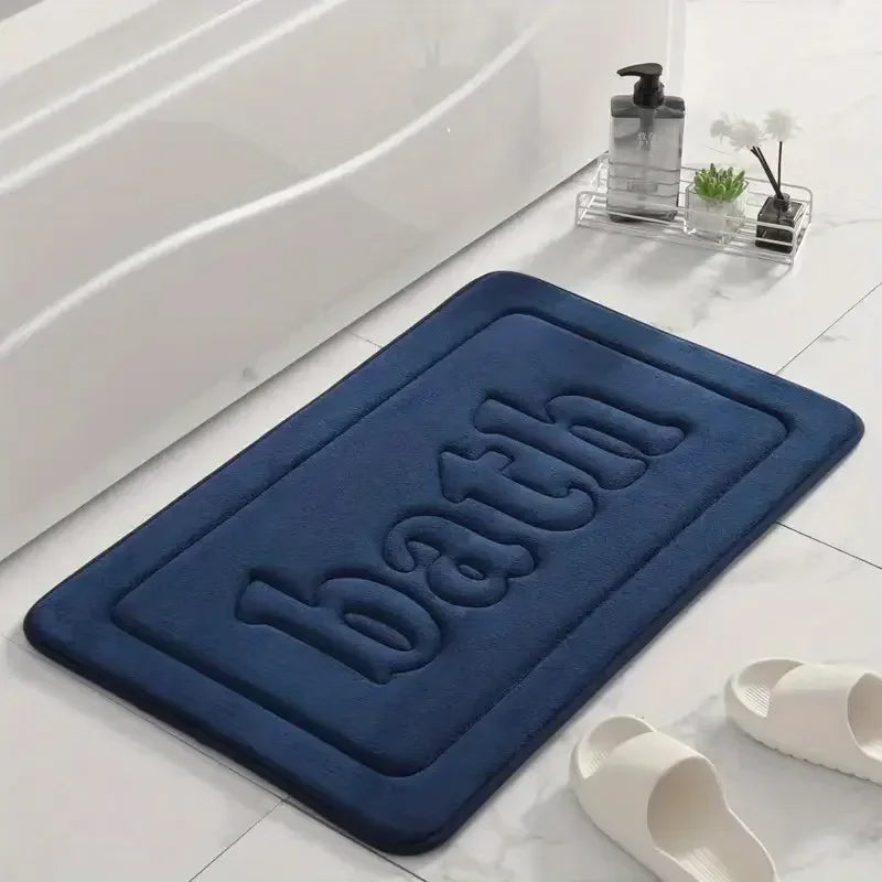 Non Slip Bathroom Floor Mat Water Absorbent Flannel Bath Rug