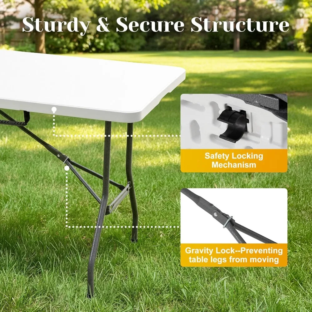 Foldable Outdoor Dining Set With Eight Chairs And Heavy Duty Patio Table