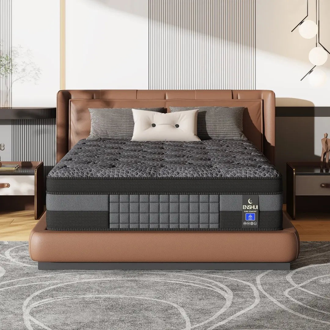 Memory Foam and Spring Hybrid Mattress With Lumbar Support