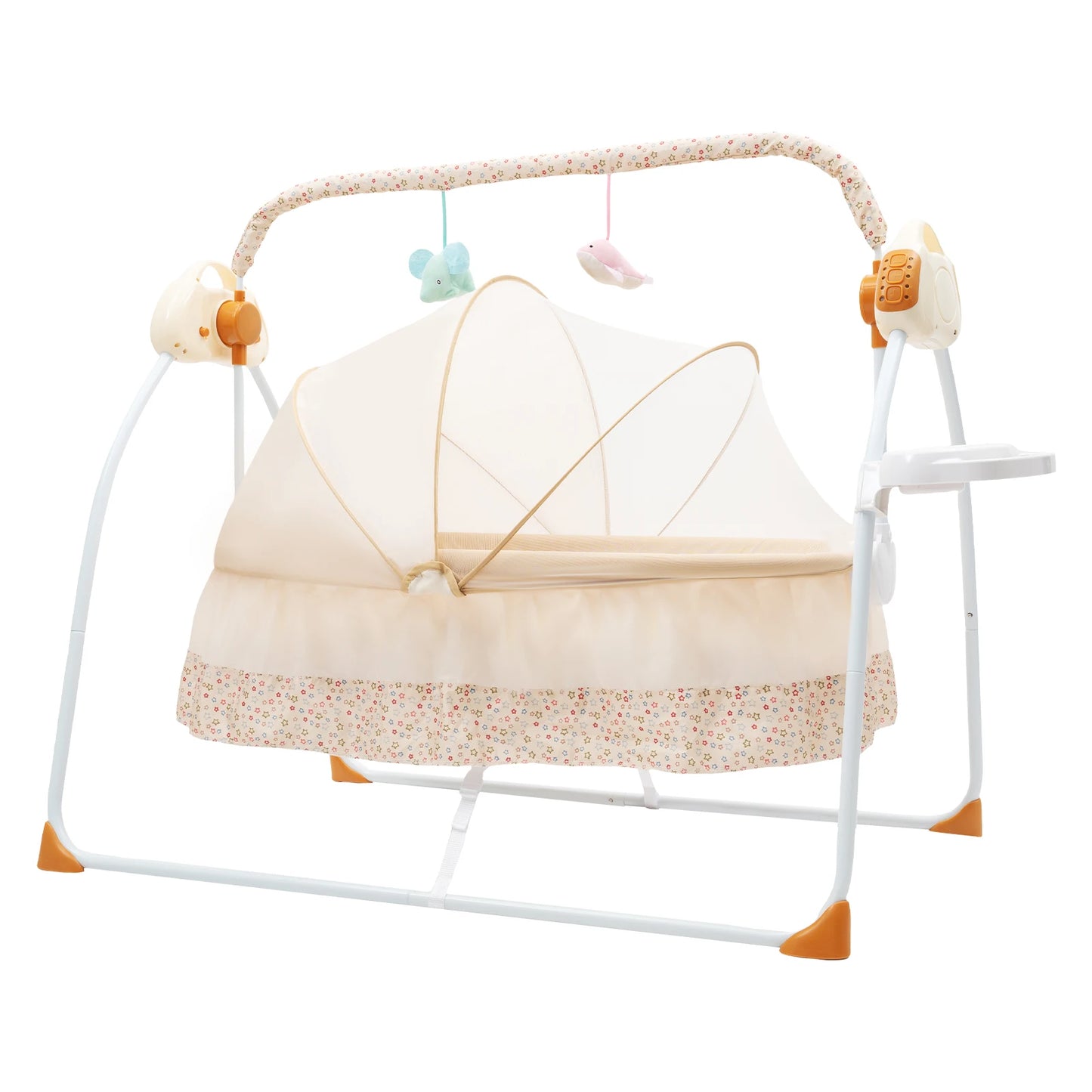 Foldable Electric Baby Cradle Swing With Remote Control Bluetooth Music