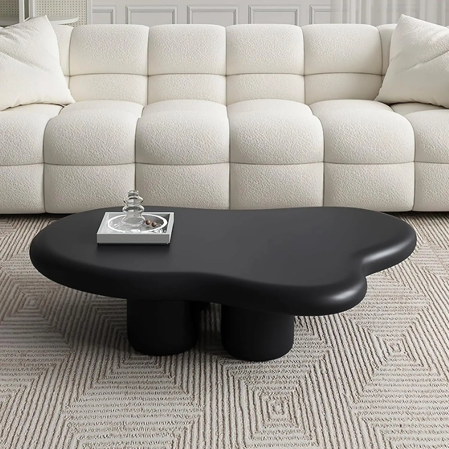Minimalist Modern Walnut Wood Coffee Table For Living Room