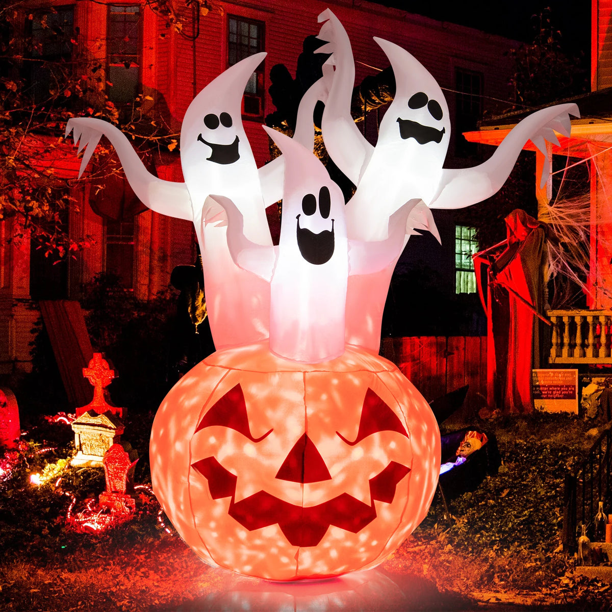 Lifezeal Halloween Outdoor Inflatable Yard Decoration With Led