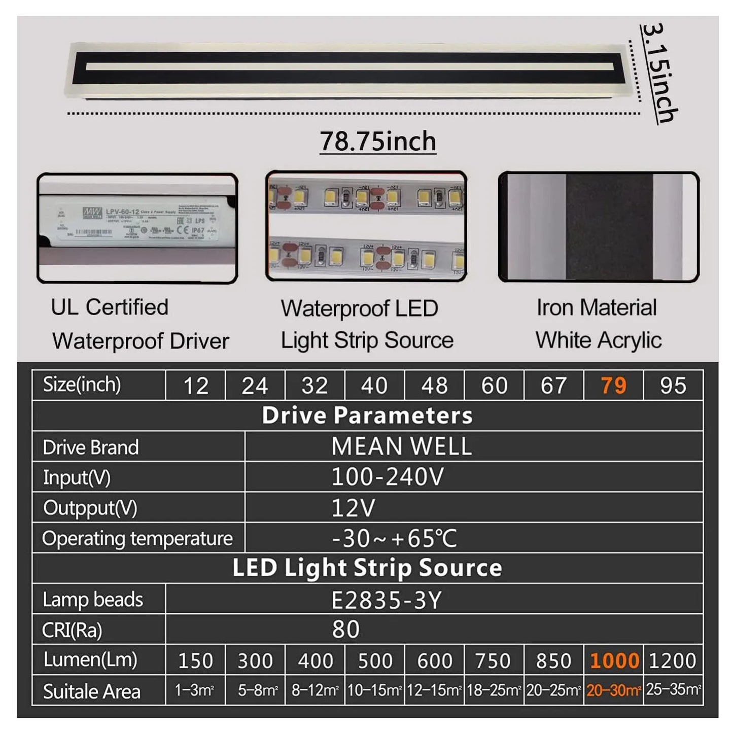 Modern Outdoor LED Wall Sconce Fixture with Frosted Acrylic