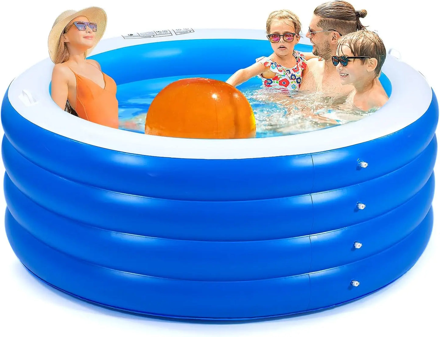 Round Inflatable Kiddie Pool for Safe Backyard Fun