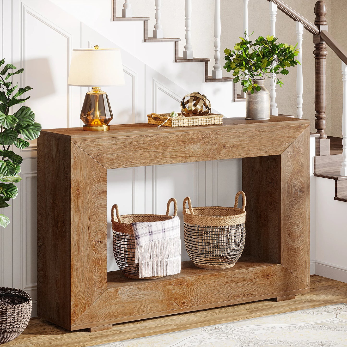 Tribesigns Farmhouse Console Table With Storage For Entryway And Living Room
