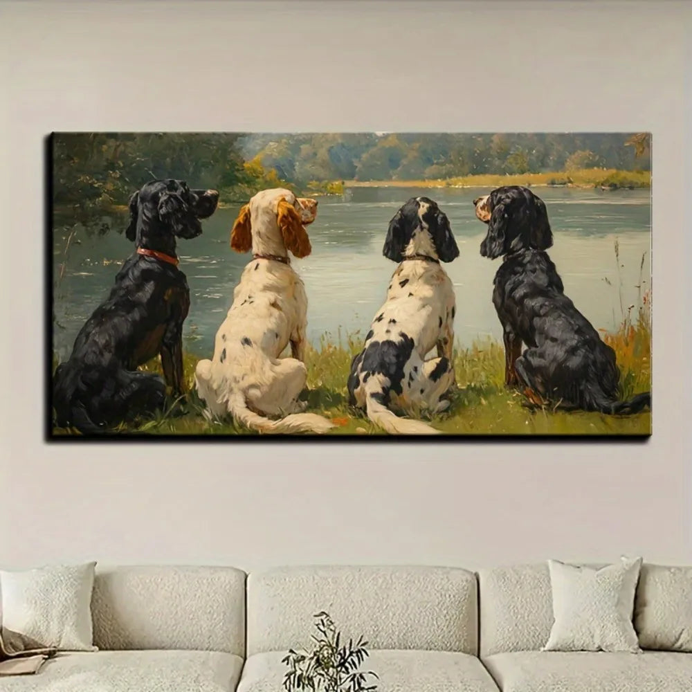 Natural Landscape Painting In Victorian Style With Decorative Frame