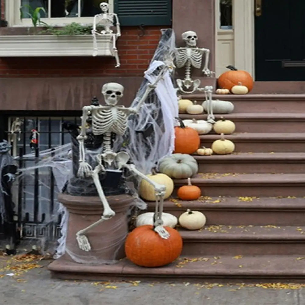 Poseable Plastic Halloween Skeleton Prop Party Decoration