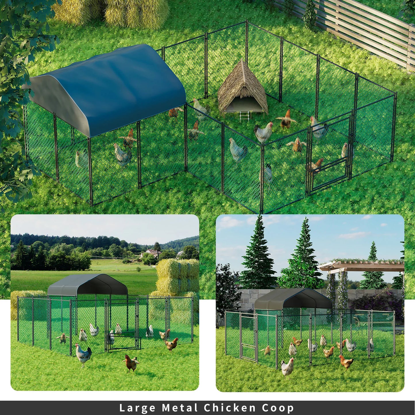 BORWART Heavy Duty Walk In Chicken Coop With UV Cover