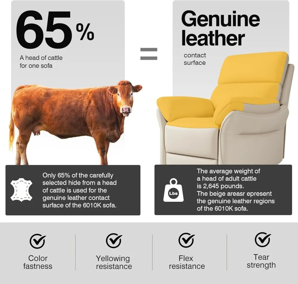 Premium Genuine Leather Recliner Chair In Lazy Boy Style