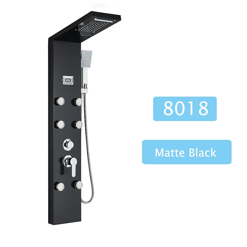 Shinesia LED Shower Panel With Rainfall And Massage Jets