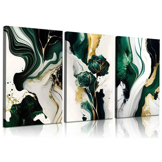Framed Abstract Marble Wall Art Modern Canvas Print
