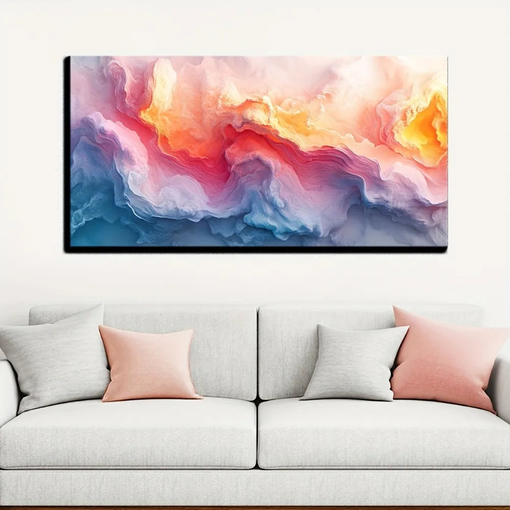 Modern Fantasy Abstract Wall Art Decor With Pine Wood Frame
