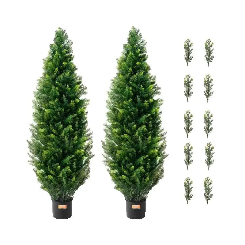 SucceBuy Artificial Cedar Topiary Tree for Home and Outdoor Decor