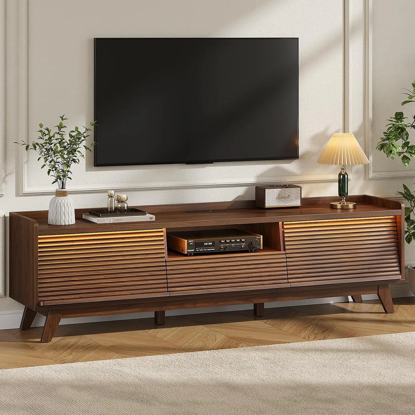 Mid-Century Modern TV Stand With Storage For Living Room Use