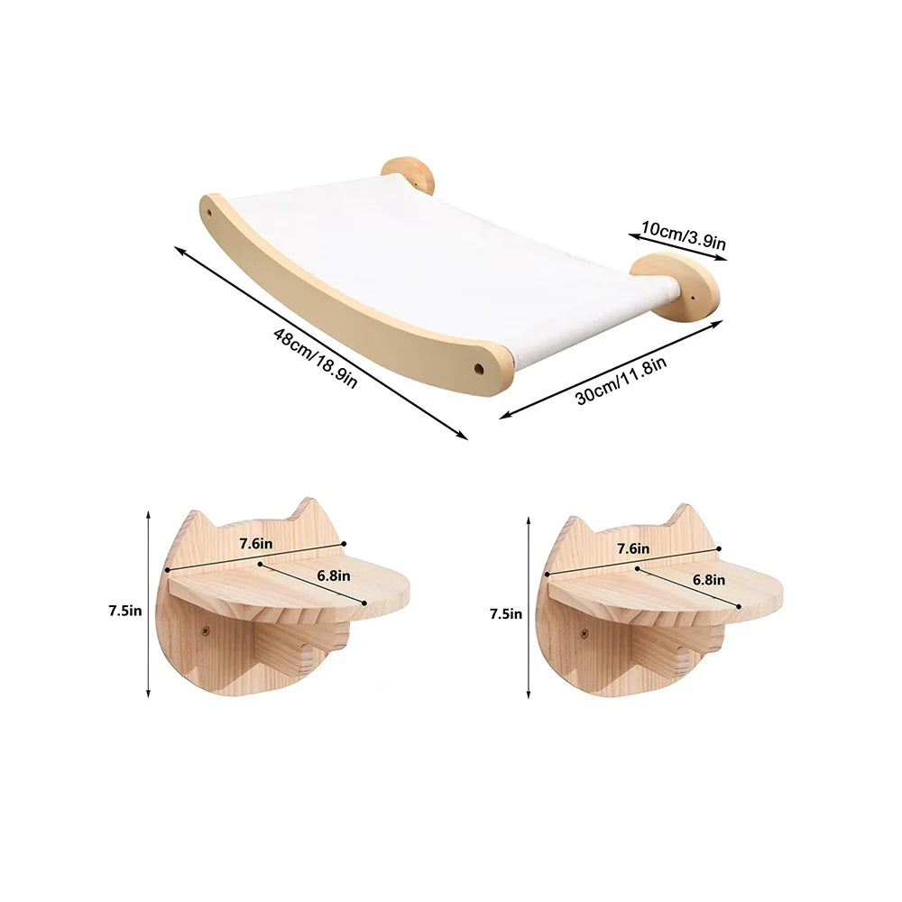CWV Cat Hammock And Stairway Wall Mounted Scratching Furniture