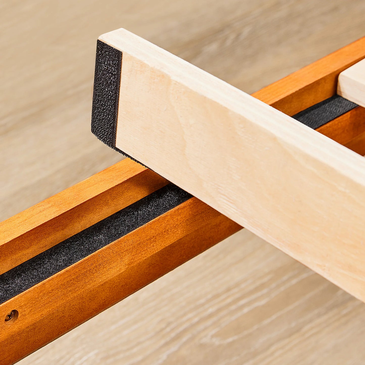 JHK Solid Wood Bed Frame With Sturdy Slat Support Assembly