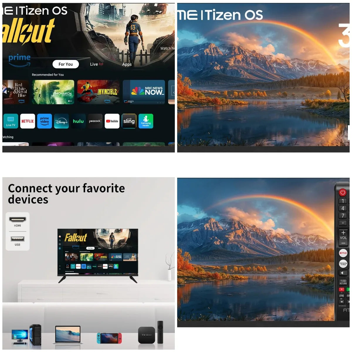 XMSJ LED Smart TV Tizen OS HDR10 WiFi Bluetooth HDMI