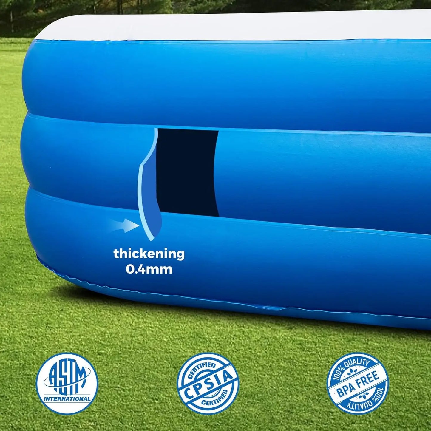 Inflatable Family Pool With Lights For Outdoor Backyard