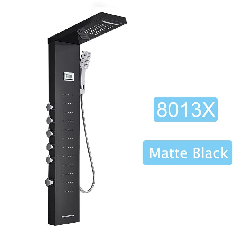 Shinesia LED Shower Panel With Rainfall And Massage Jets