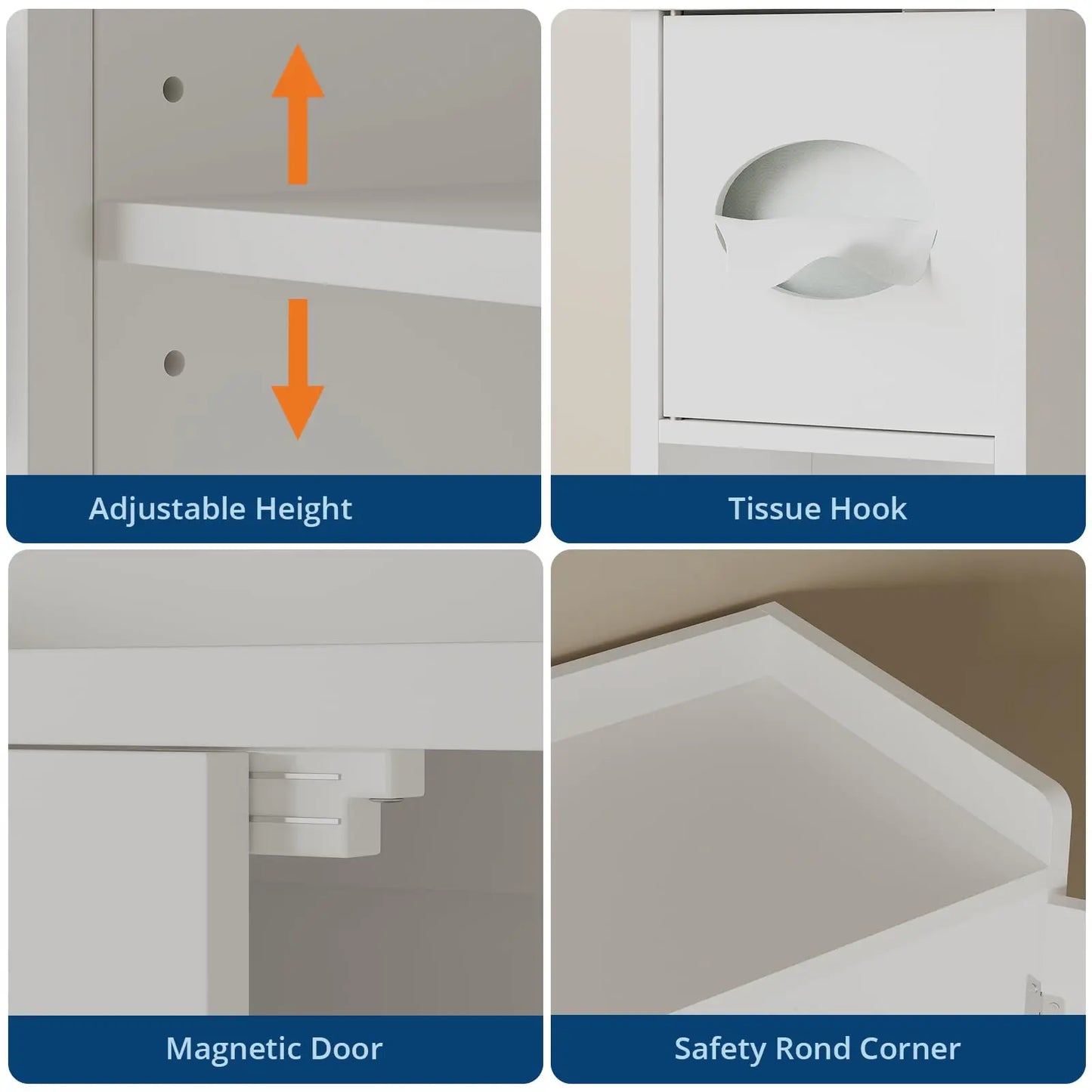 Barn Door Over Toilet Storage Cabinet, Adjustable Shelves & TP Holder, Freestanding Bathroom Organizer, Space Saver