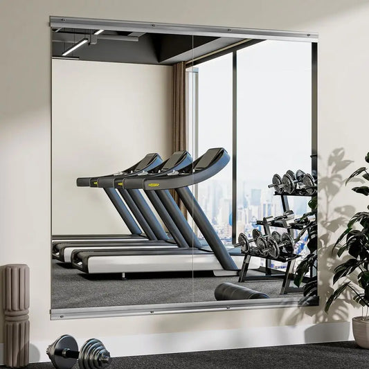 Home Gym Mirror 2 PCS 2448 inches, Large Wall Mounted Frameless Full Length Body Mirror for Dancing Studio, Exercise, Fineness,