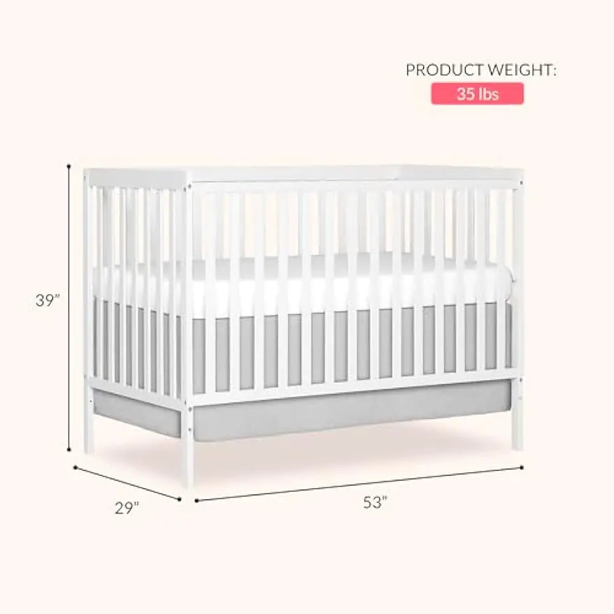 5-In-1 Convertible Baby Crib With Toddler Bed Sustainable Pinewood