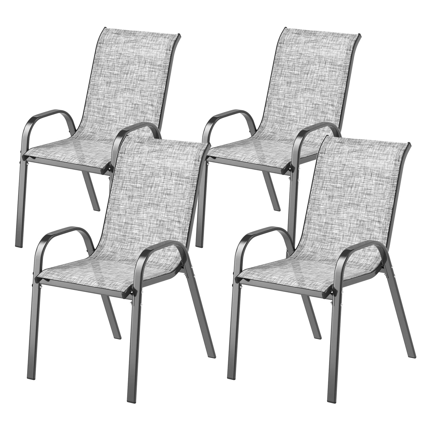 Stackable Patio Dining Chairs Set For Outdoor Dining