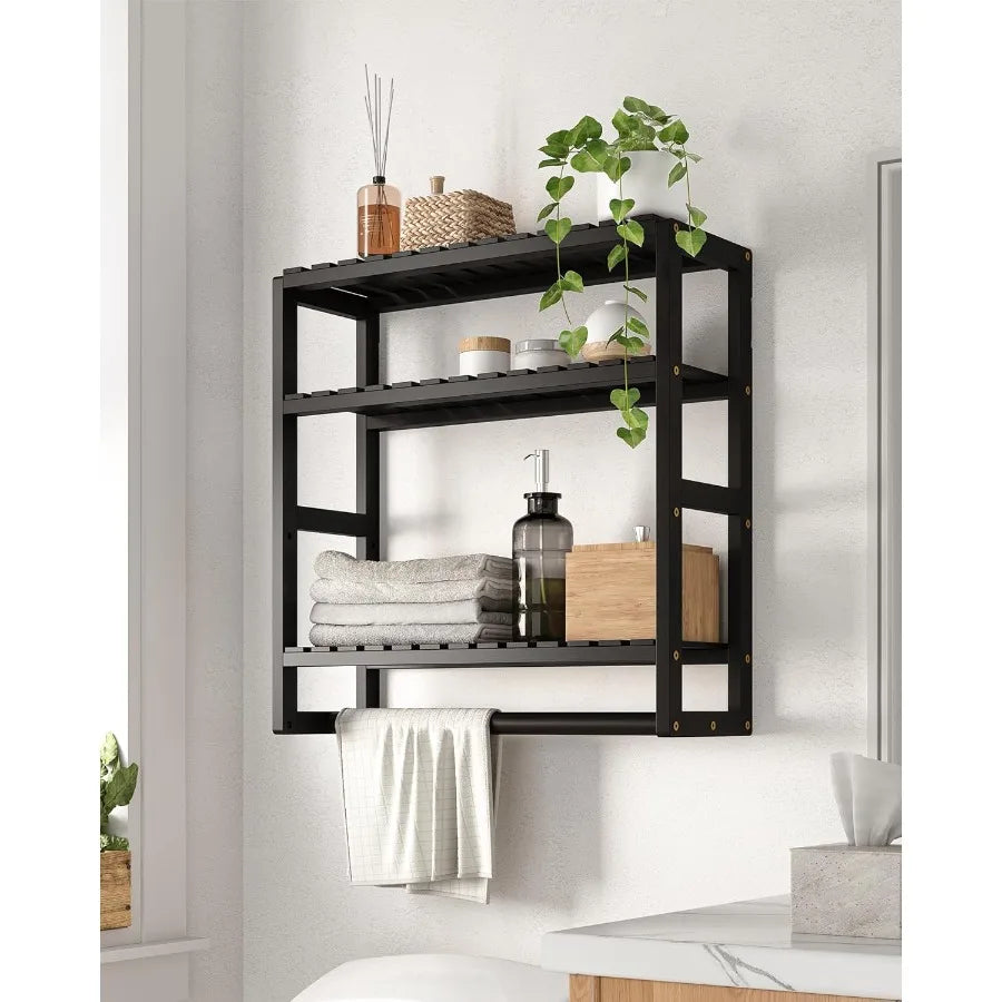XIUWO Over The Toilet Storage Shelf 3 Tier Wall Mounted Organizer