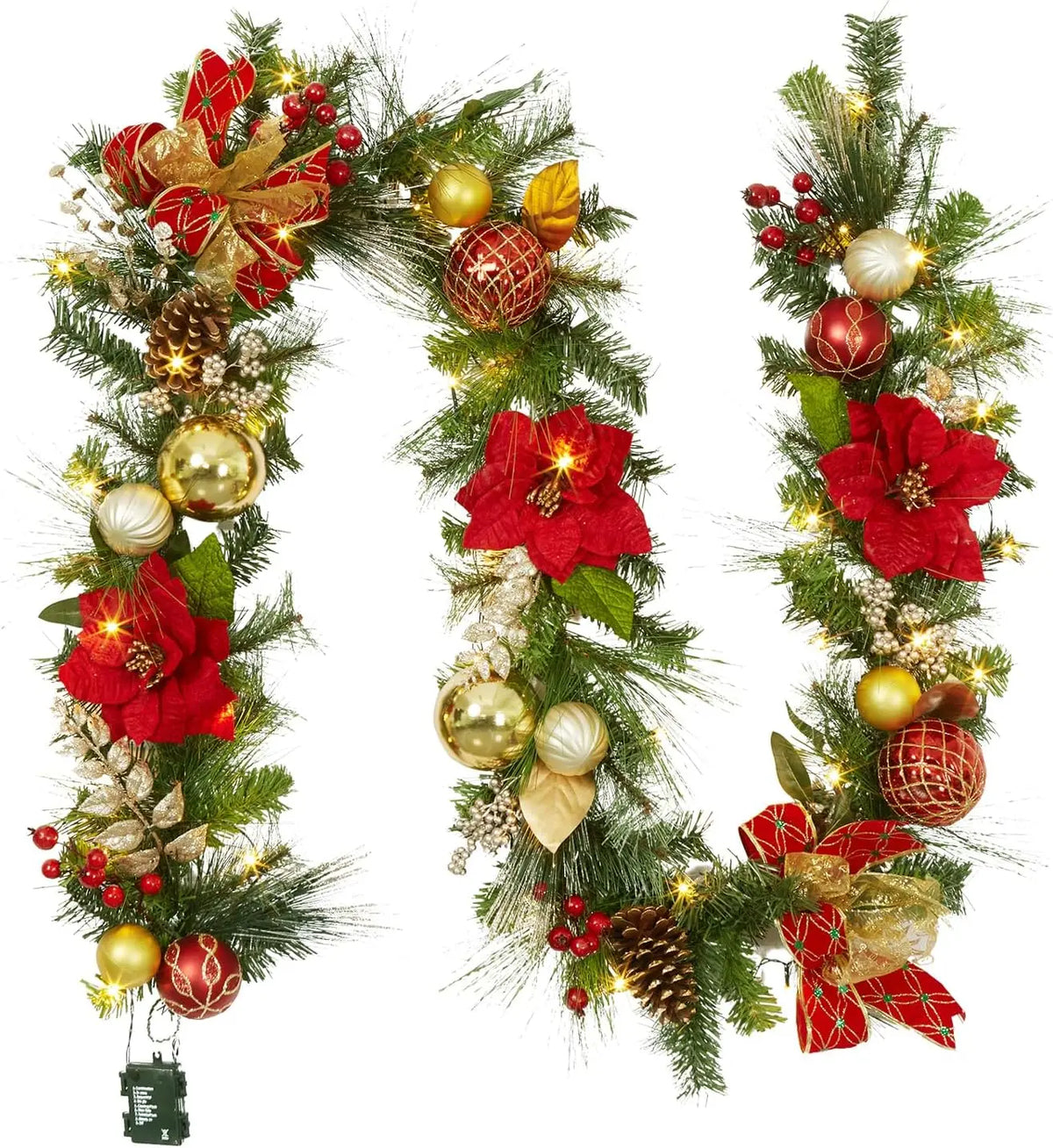Garvee Artificial Christmas Garland for Mantels Staircases and Holiday Decor