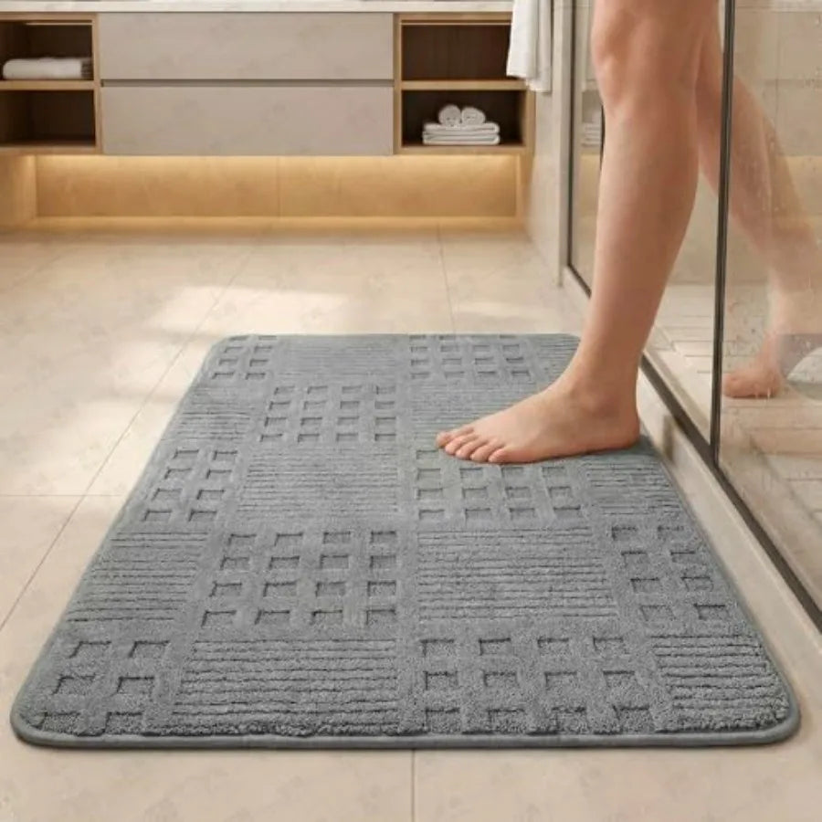Non Slip Absorbent Quick Dry Bath Mat With Rubber Backing