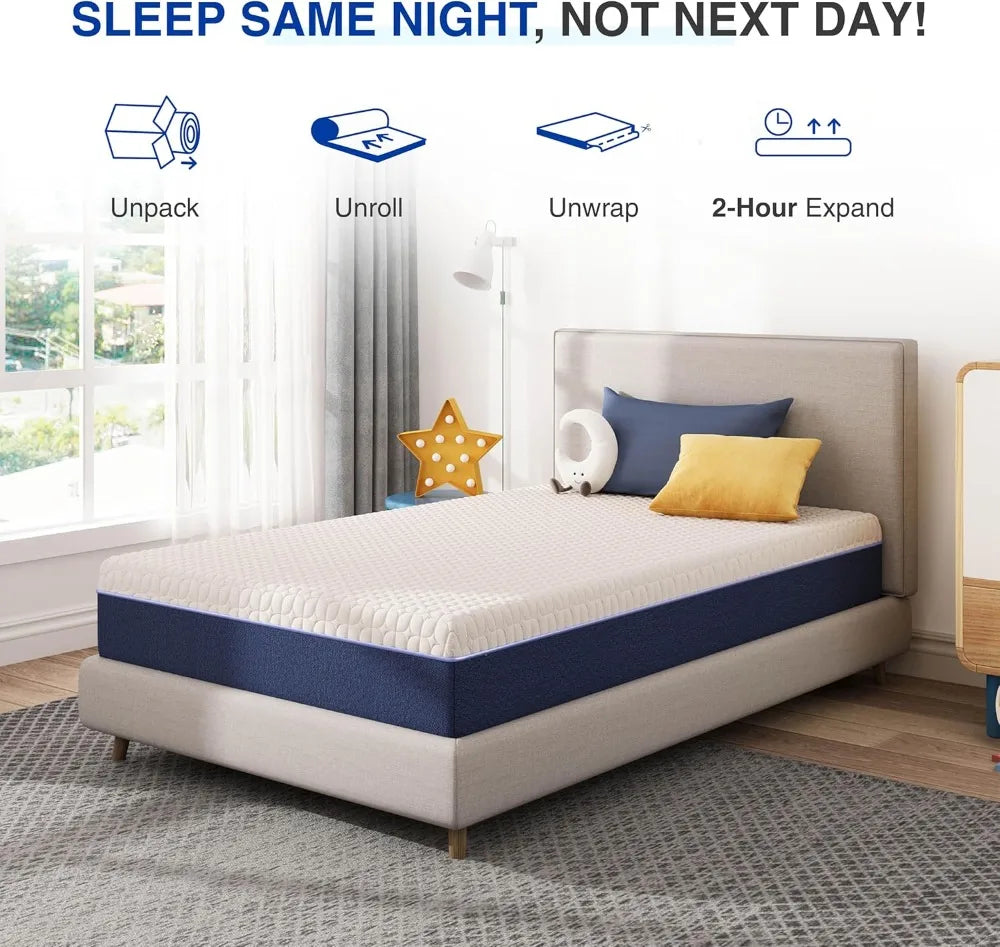 Gel Memory Foam Mattress Medium Firm For Back Pain Relief CertiPUR US Certified