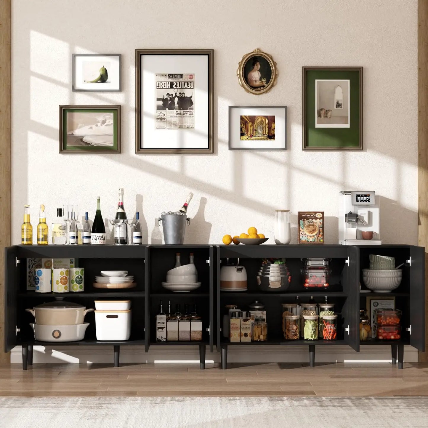 Storage Cabinet Freestanding Buffet With Adjustable Shelves