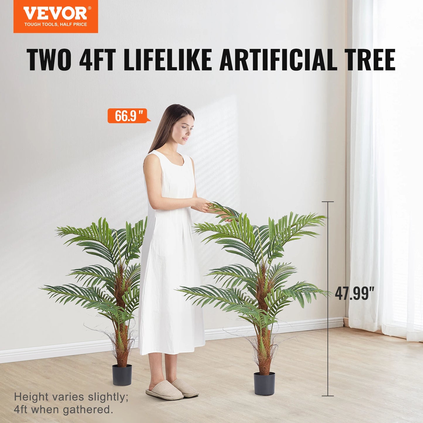 Outdoor Artificial Palm Tree Faux Plant With Anti Tip