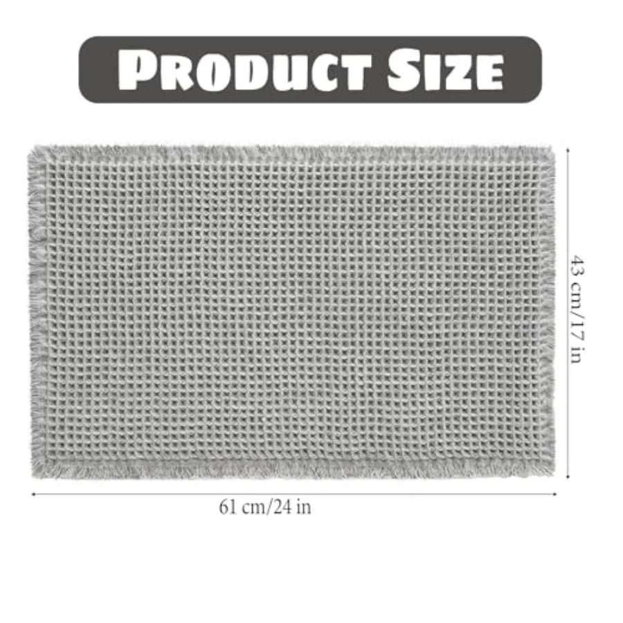 Washable Waffle Bathroom Rugs for Bath and Shower
