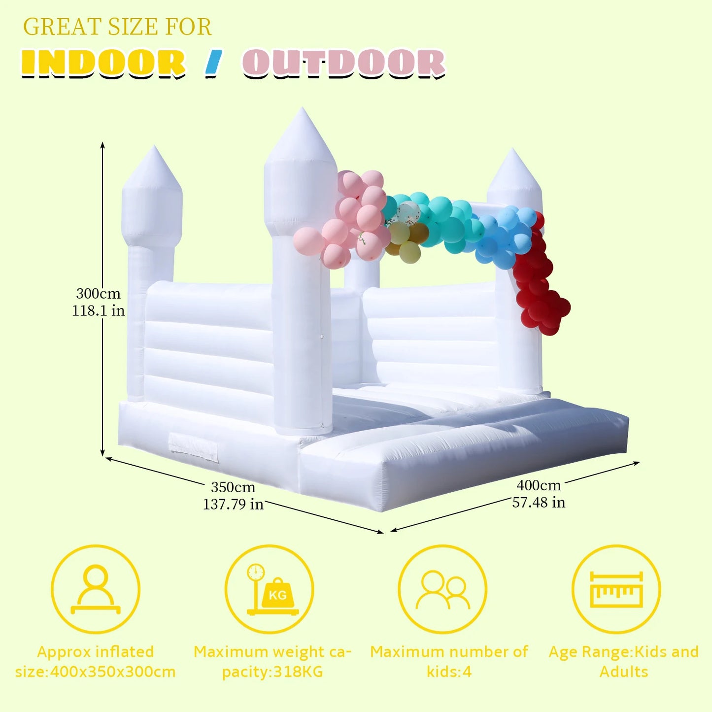 RTS Inflatable Giant Bounce House Castle for Wedding Parties