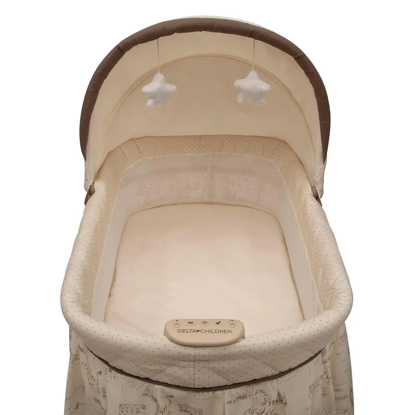 Portable Rocking Bassinet For Newborns With Nightlight Vibrations And Music