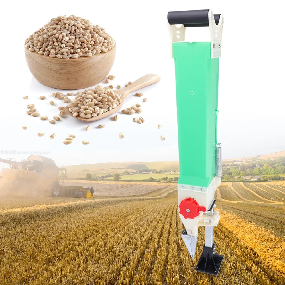Manual Single Tube Seeder - Adjustable Height & Depth Standing Garden Planter Tool - Soil Planting Set for Vegetables/Flowers