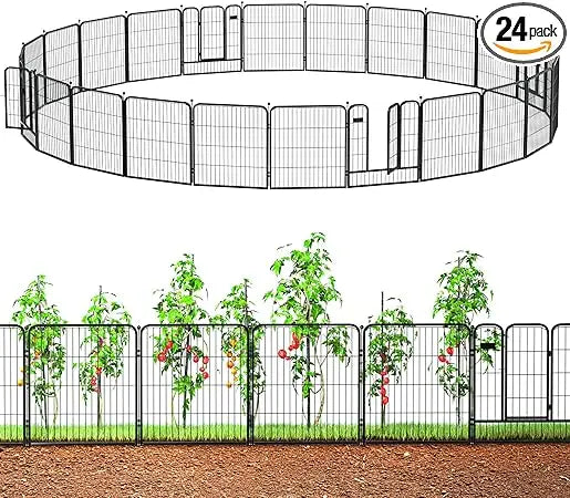 DAFIFY Outdoor Garden Fence With Gate Heavy Duty Iron Fencing