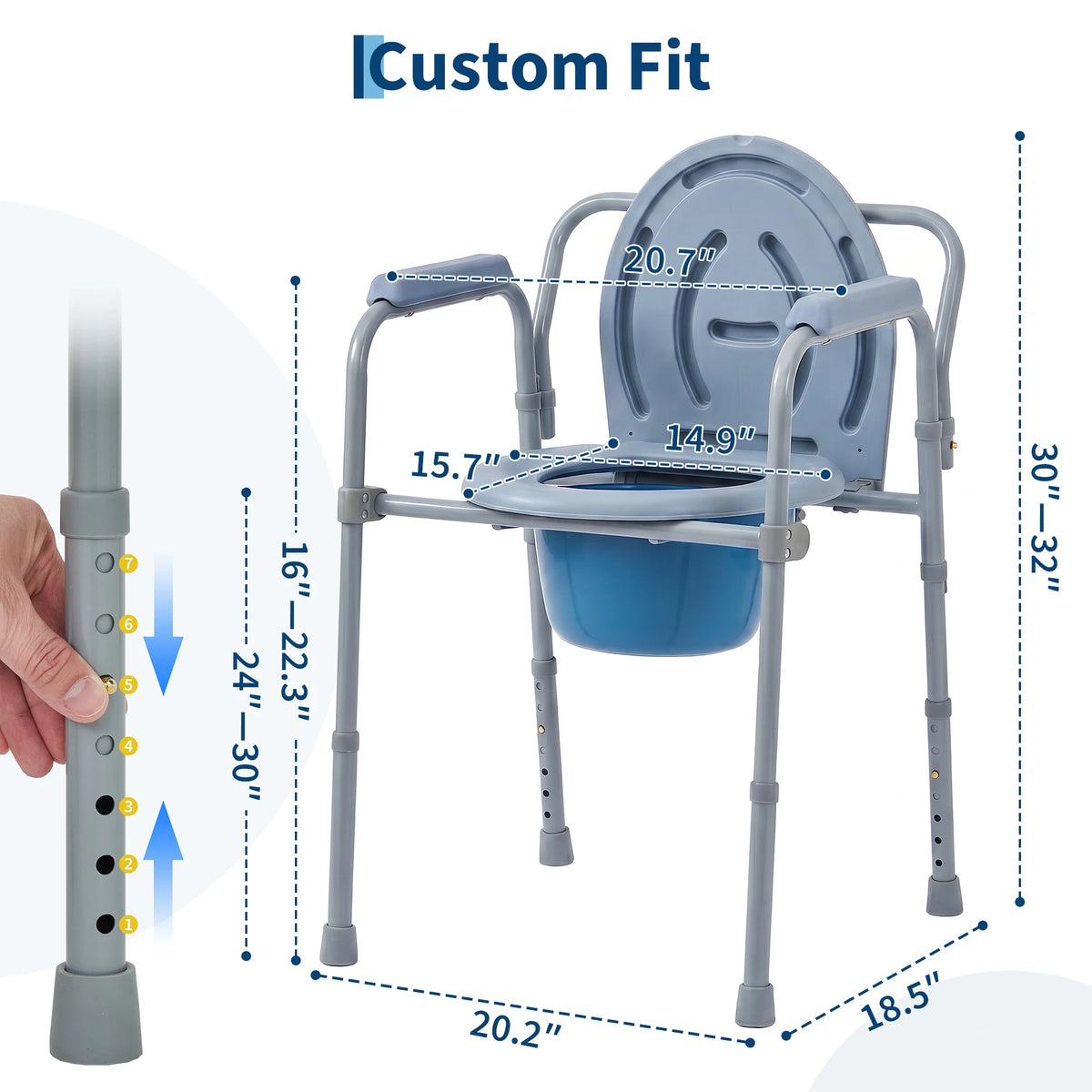 Bedside Commode Chair for Adults and Seniors with Shower Function