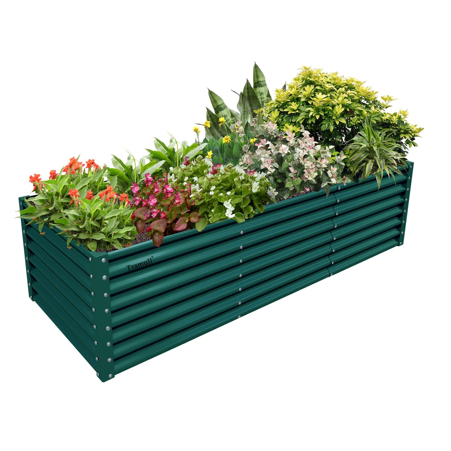 8x3x2FT Galvanized Raised Garden Bed Kit Rectangular Metal Planter Box Outdoor Planter Raised Beds for Vegetables Flowers Herbs