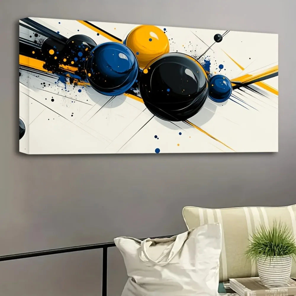 Modern Abstract Wall Art For Bedroom With Pine Frame