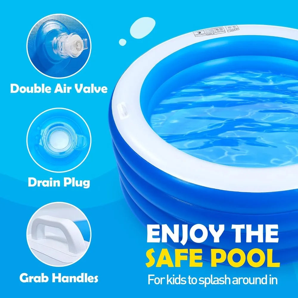 Inflatable Round Pool For Backyard Fun Easy Setup Today