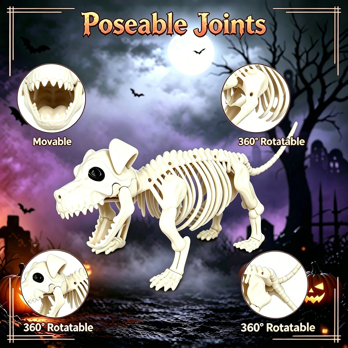 Professional Western Cowboy Posable Halloween Skeleton Yard Decor