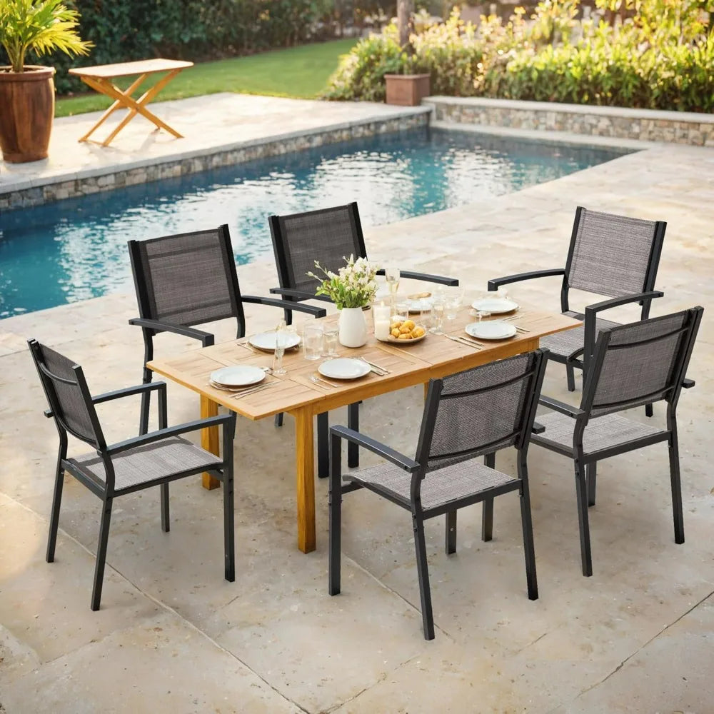Flamaker Textilene Patio Chairs Set of 6