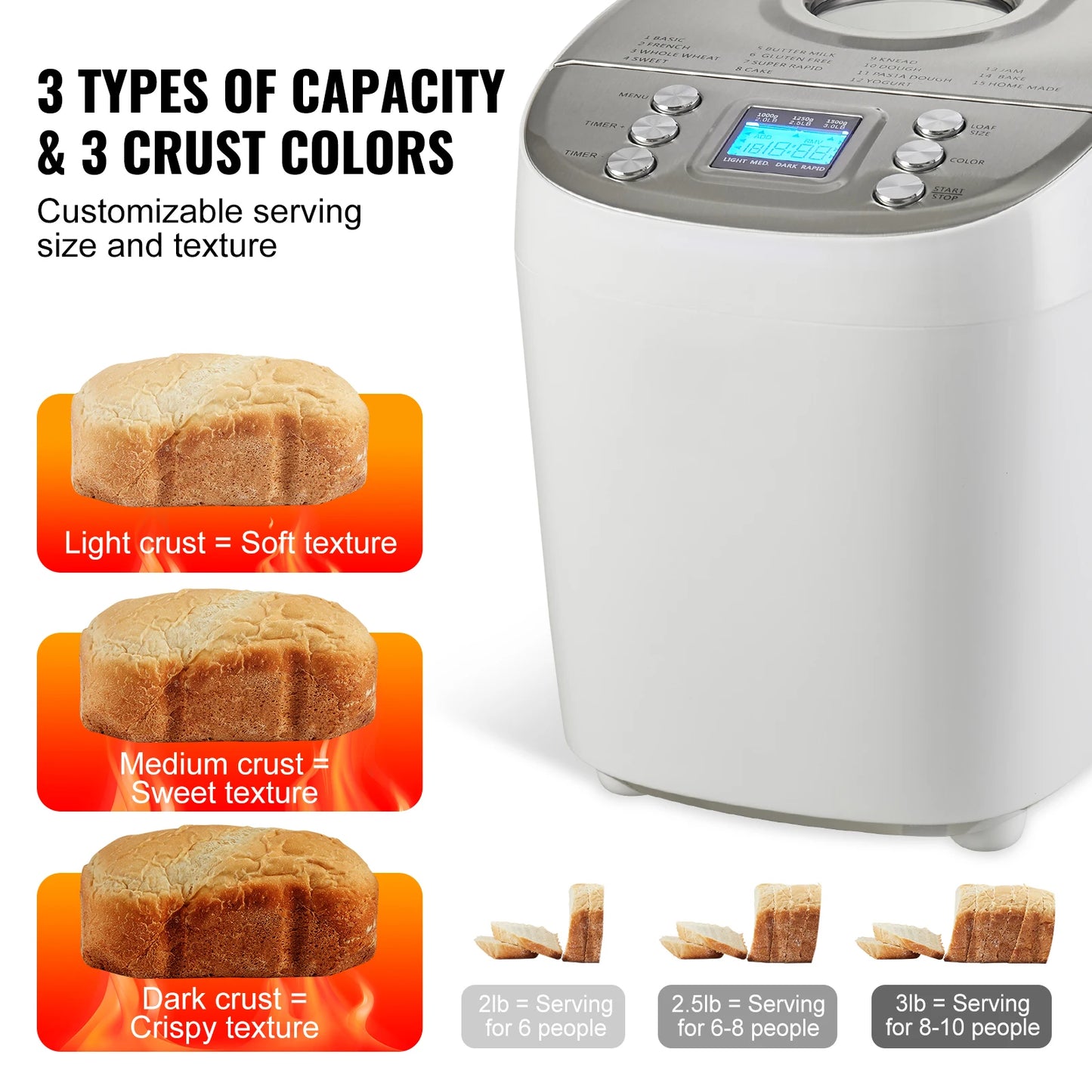 SucceBuy 15-in-1 Bread Maker With Gluten Free Setting